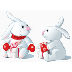 抱礼物的兔子