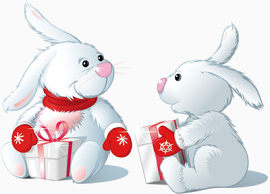 抱礼物的兔子