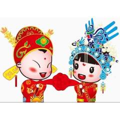 可爱卡通结婚小人图片