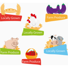 矢量手绘农场图标