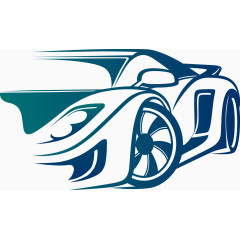 蓝色的矢量跑车