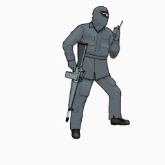 拿对讲机的军人