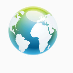 蓝绿渐变圆形地球