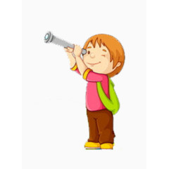 唯美精美卡通小男孩望远镜