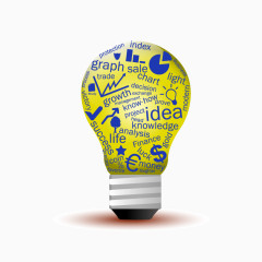 矢量灯泡和图标