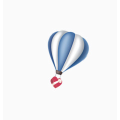 蓝色简约爱心热气球装饰图案