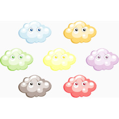 彩色可爱云朵素材