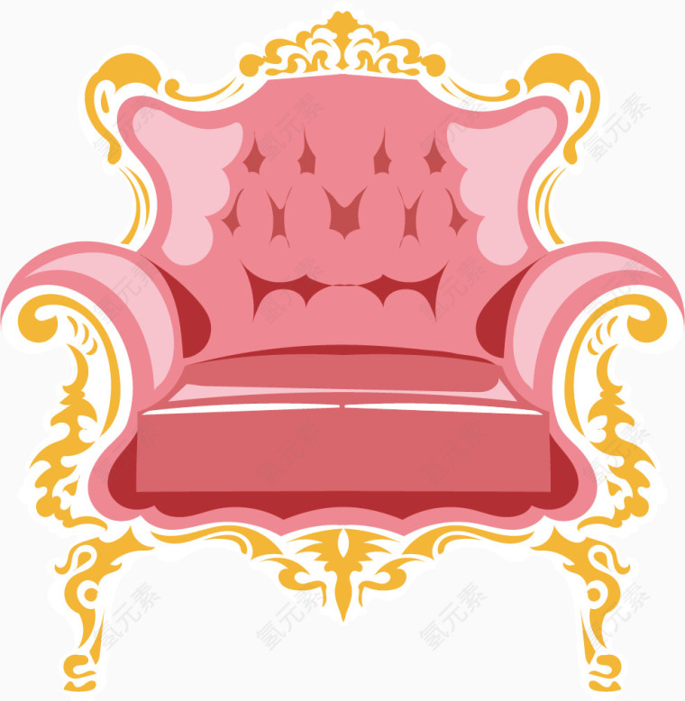 矢量红色沙发座椅家居家具