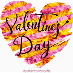 手绘烫金效果情人节海报