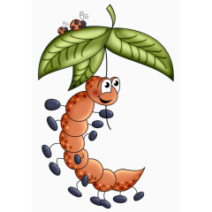 一只虫子举着两只瓢虫