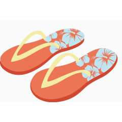 韩式女士沙滩拖鞋矢量图