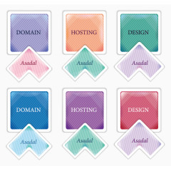 马卡龙色方形按钮