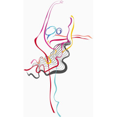 彩色线条跳舞的女生