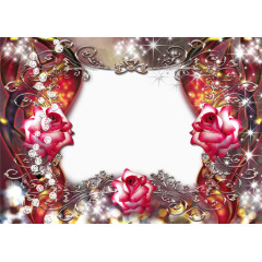 神秘玫瑰花朵拉丝边框