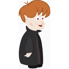 棕色头发的卡通男孩