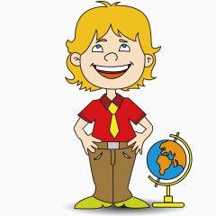 地球仪和老师矢量