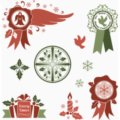 矢量圣诞节装饰标签素材