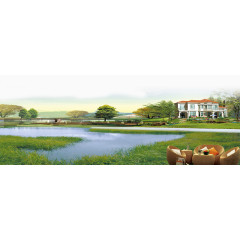 地产海报元素湖畔