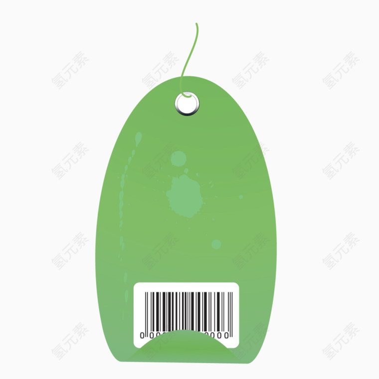 矢量绿色商品牌条形码价码牌
