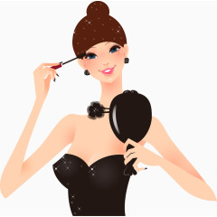 卷睫毛的女孩子卡通矢量人物插画