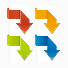 箭头  标签 指示 矢量图 多颜色