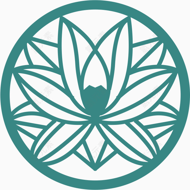 角花底纹花型对称平面图形