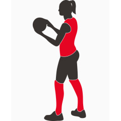 矢量运动员排球红色女打球