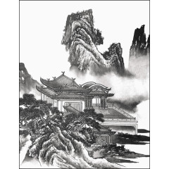 青墨山水风光