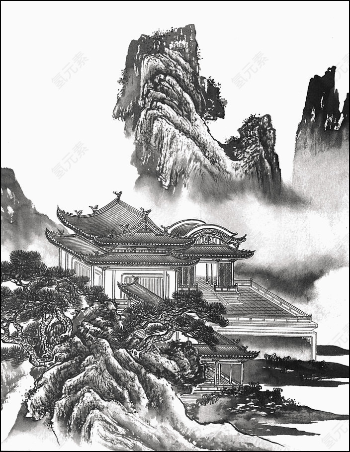 青墨山水风光