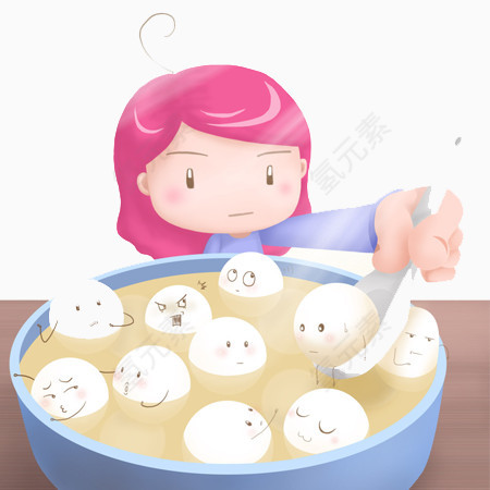 女孩汤圆表情元素