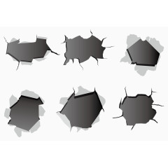 大口径枪支射击子弹孔