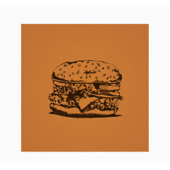 复古汉堡包设计矢量素材