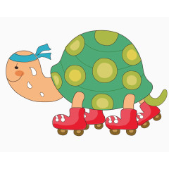 穿溜冰鞋的乌龟