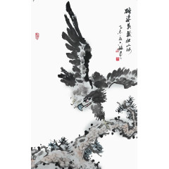 装饰水墨鹰水墨画