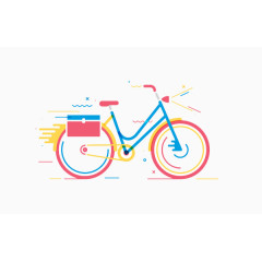 扁平化彩色自行车