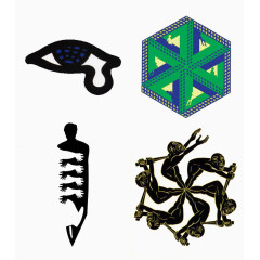 卡通几何形状图腾