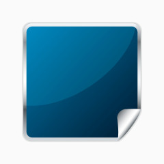 蓝色质感银色边框标签