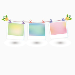 卡通照片墙贴纸矢量图