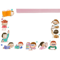 卡通人物学习边框相框