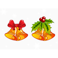 矢量黄色带丝带的铃铛