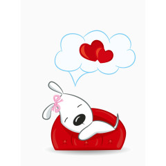 卡通小狗狗爱情素材