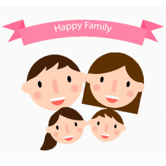 卡通家庭大头照矢量素材