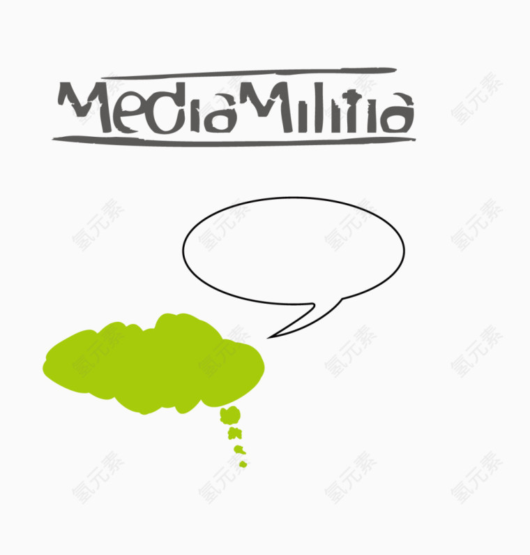 绿色创意对话框免费下载