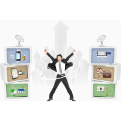 商务男士与信息