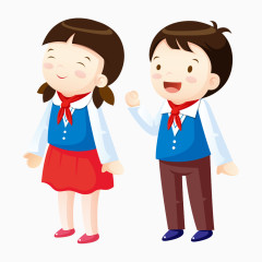 矢量卡通红领巾儿童