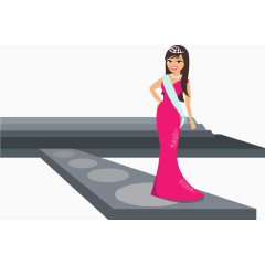 矢量手绘礼仪小姐