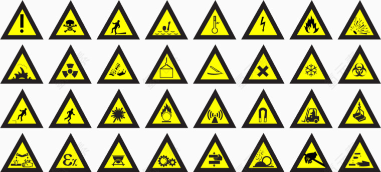矢量黄色警示图标