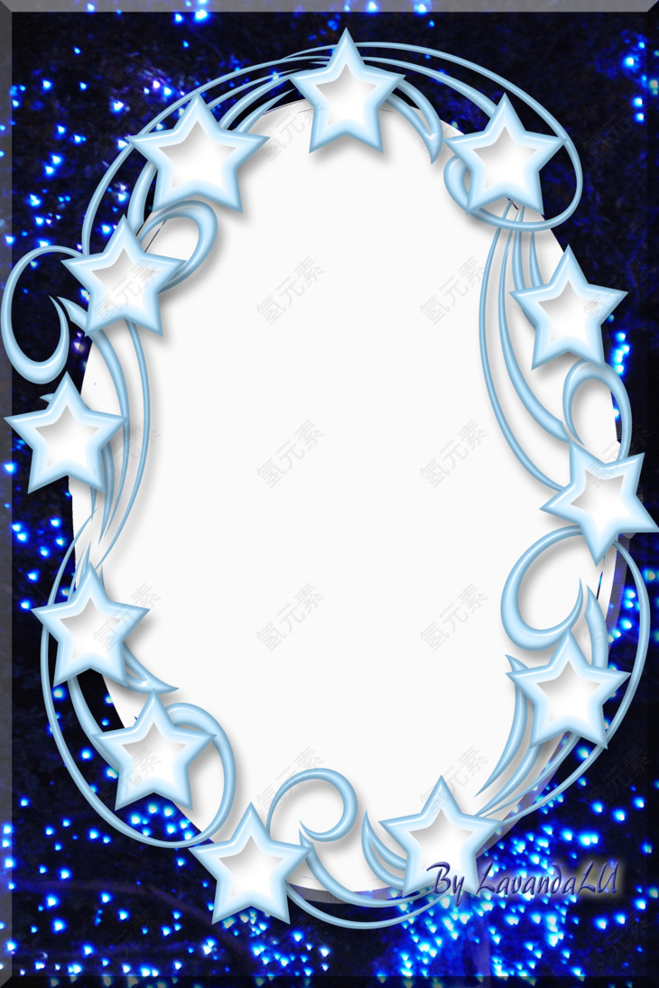 蓝色背景椭圆形边框