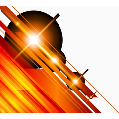 橙色光效直线矢量