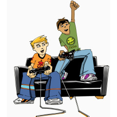 快乐玩游戏机插画